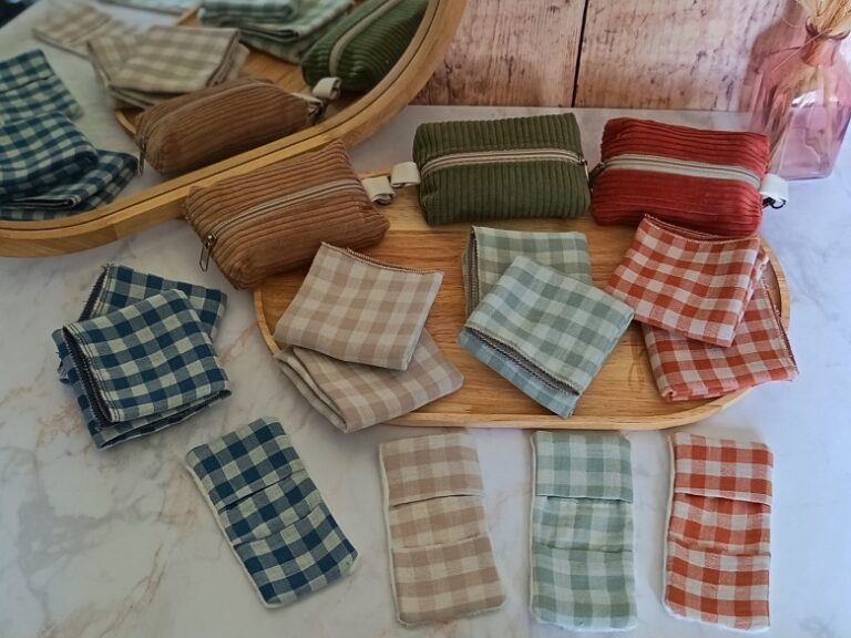 Ensemble d'Accessoires double gaze vichy